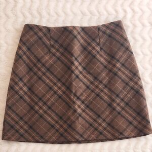Plaid Wool Mini Skirt